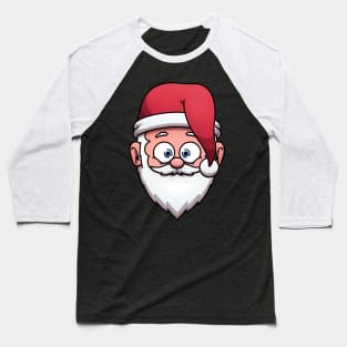 Cute Santa Claus Face Baseball T-Shirt